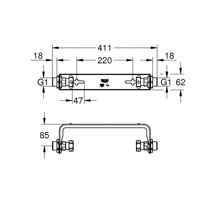 Набор для крепления на стену Grohe Sense Guard Accessories (22501000)