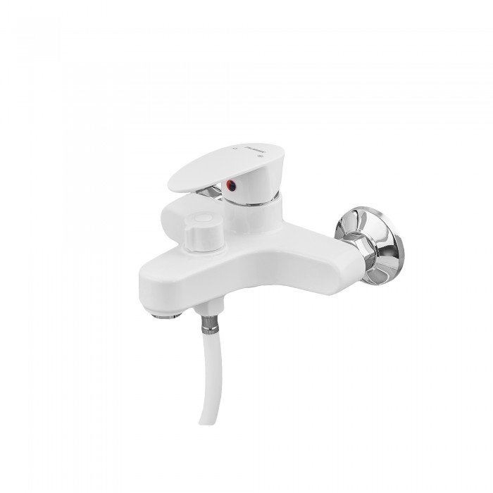 Смеситель для ванны Plamix CEZAR-009 EURO SET White, со шлангом, лейкой и кронштейном (PM0692) Смеситель для ванны Plamix CEZAR-009 EURO SET White, со шлангом, лейкой и кронштейном (PM0692)