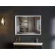 Зеркало Mixxus FLAT MR04-80x60 с Led Touch, Anti-fog, димером, регулятором яркости, часами (MI6928)