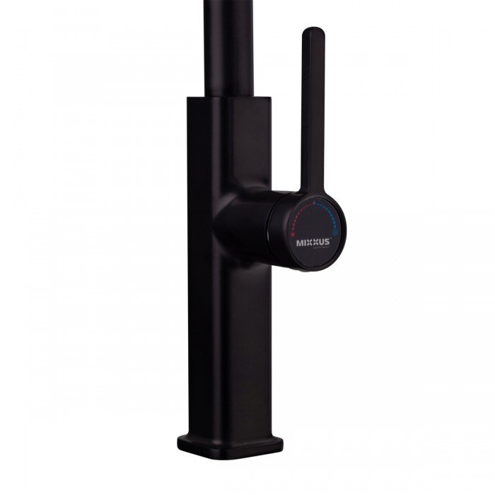 Смеситель для кухни с выдвижным изливом Mixxus Premium HAMMER 014 BLACK (MI6954)
