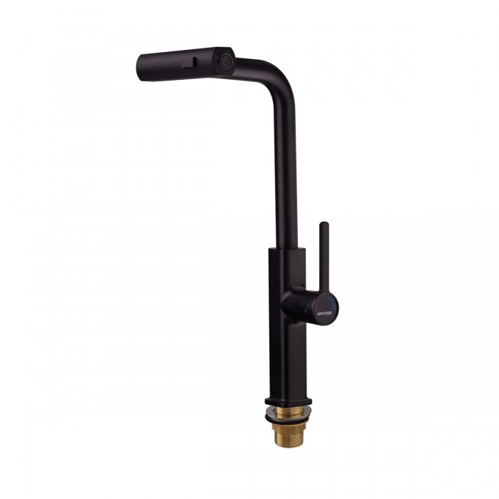 Смеситель для кухни с выдвижным изливом Mixxus Premium HAMMER 014 BLACK (MI6954)