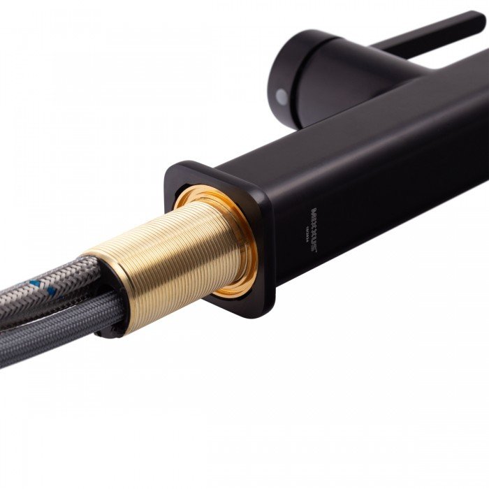 Смеситель для кухни с выдвижным изливом Mixxus Premium HAMMER 014 BLACK (MI6954)