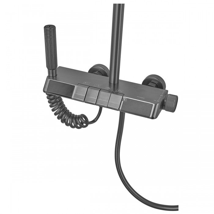Душова колона Champion PBR-009-J Graphite зі змішувачем з кнопковим перемикачем, 4 режими (CH6502)