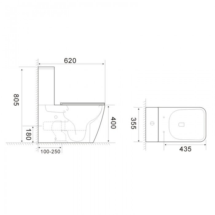 Бачок для унитаза-компакта Mixxus Quadro-0404-T1 Tank 660х360х820 со сливной арматурой (MI8315) Бачок для унитаза-компакта Mixxus Quadro-0404-T1 Tank 660х360х820 со сливной арматурой (MI8315)