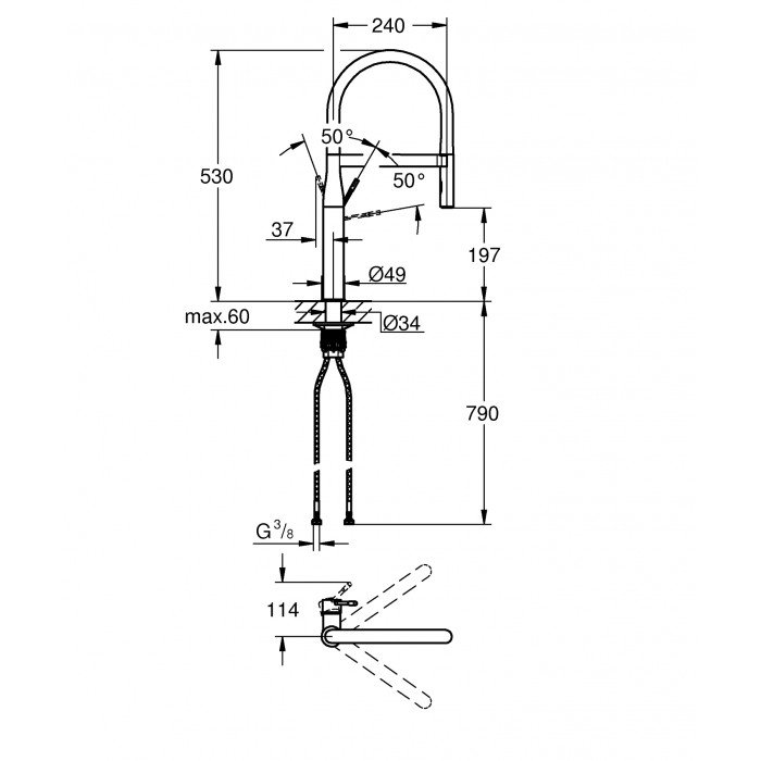Смеситель для кухни с гибким изливом Grohe Essence New (30294000) Смеситель для кухни с гибким изливом Grohe Essence New (30294000)