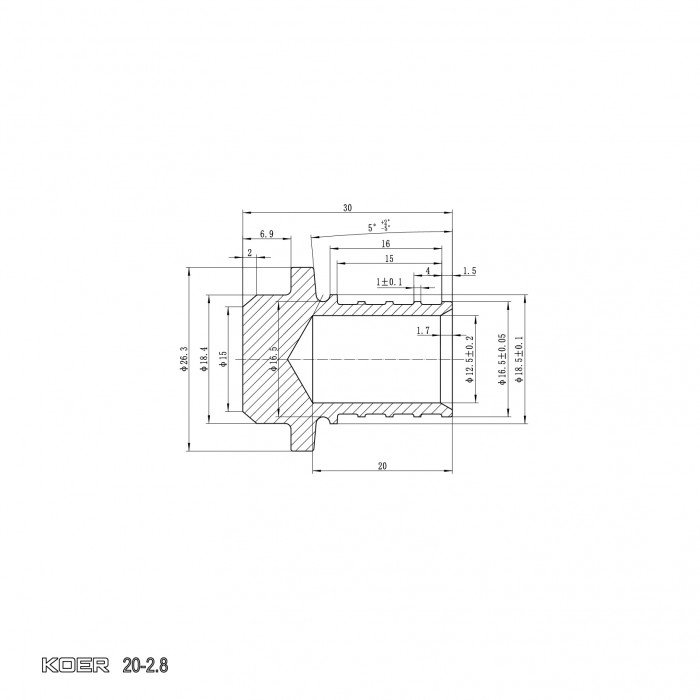 Заглушка Koer KA.P20 - 20(2.8mm) (KR4898)