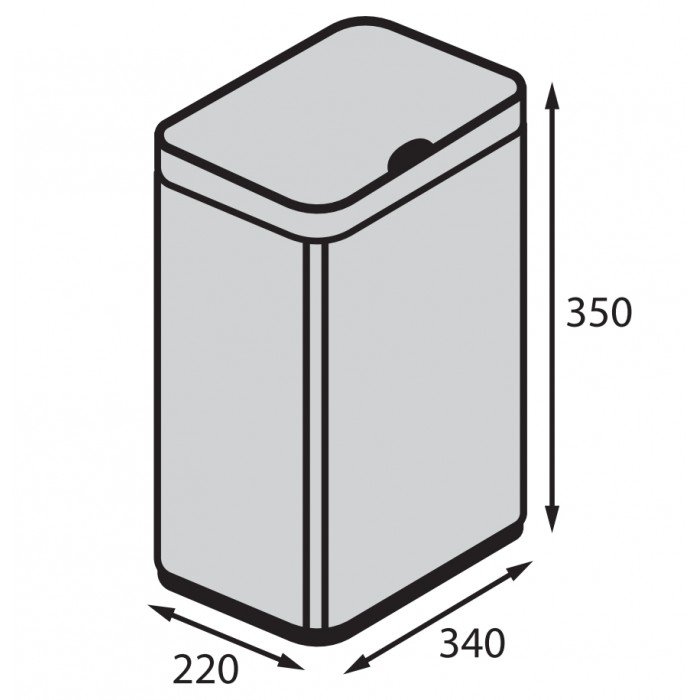 Відро для сміття сенсорне прямокутне Koer TC-020212-02 12 л колір нержавійка (KR5584)