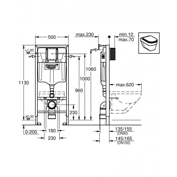 Инсталляция для унитаза Grohe Rapid SL (38536001)