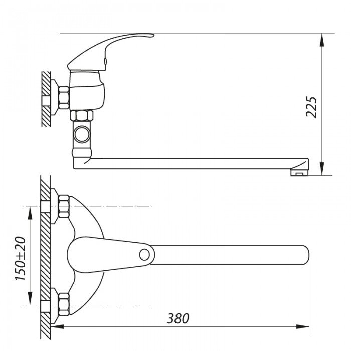 Змішувач для ванни Zerix EYB 135 (ZX0034) Змішувач для ванни Zerix EYB 135 (ZX0034)