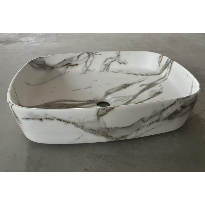 Раковина накладна Mixxus Premium BEVEL-0102 MARBLE 495х370х135mm (MP6519) Раковина накладна Mixxus Premium BEVEL-0102 MARBLE 495х370х135mm (MP6519)