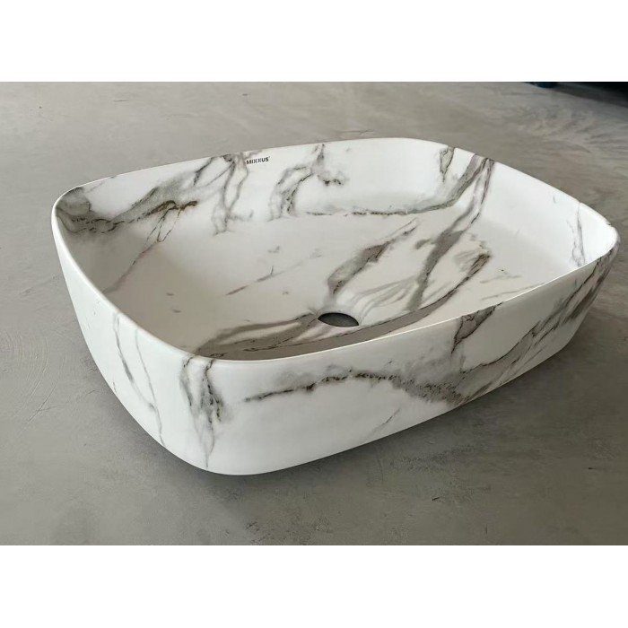 Раковина накладна Mixxus Premium BEVEL-0102 MARBLE 495х370х135mm (MP6519) Раковина накладна Mixxus Premium BEVEL-0102 MARBLE 495х370х135mm (MP6519)