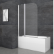 Шторки стеклянные на ванну Koer SR BS03-95x140-TR-01 прозрачное стекло 6мм, хром (KR5402)
