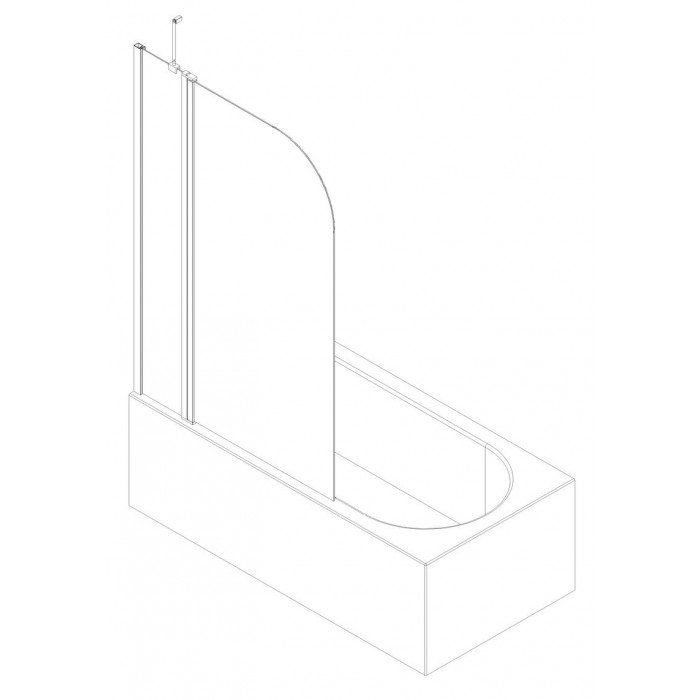 Шторки стеклянные на ванну Koer SR BS03-95x140-TR-01 прозрачное стекло 6мм, хром (KR5402)
