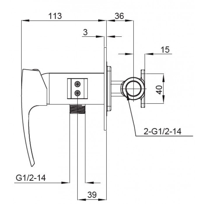 Смеситель для гигиенического душа Koer KB-23007-07 (Цвет графит) (KR5163)