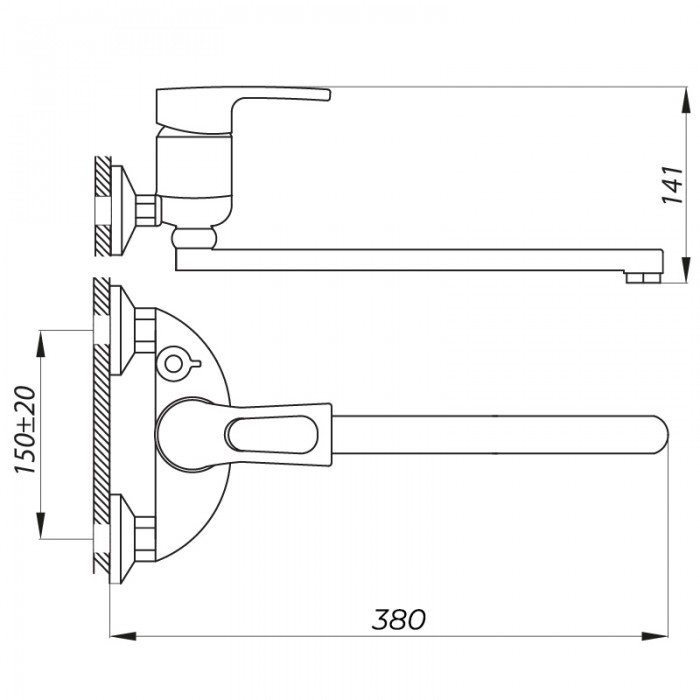 Змішувач для ванни Zerix NHB 135 (ZX2969) Змішувач для ванни Zerix NHB 135 (ZX2969)