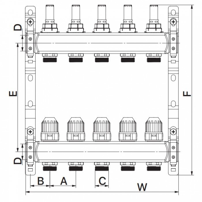 Коллекторный блок с расxодомерами Europroduct EP.S1110-11 1"x11 (EP4987)