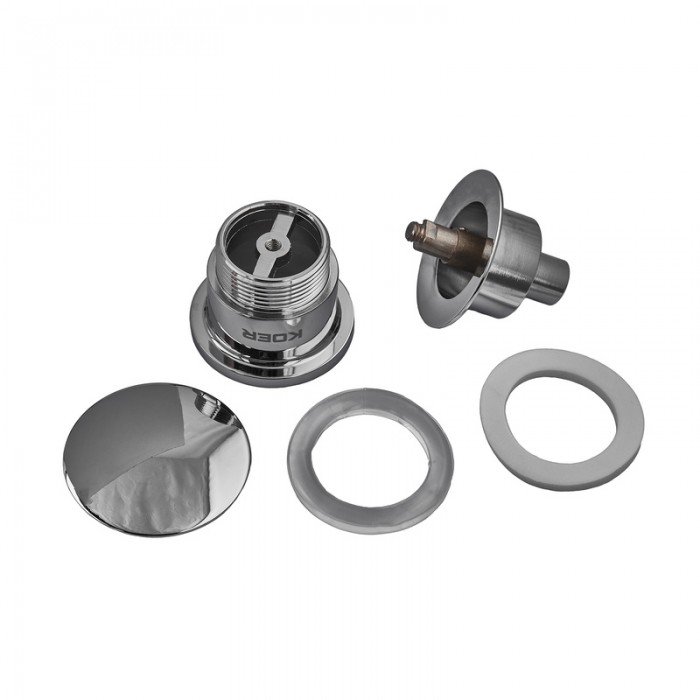 Донный клапан для раковины универсальный (с/без перелива) Koer PW-01-01 автоматический (Click-Clack