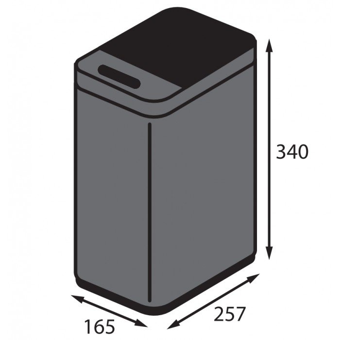 Відро для сміття сенсорне прямокутне Koer TC-020408-07 8 л колір графіт (KR5590)