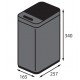 Відро для сміття сенсорне прямокутне Koer TC-020408-07 8 л колір графіт (KR5590)