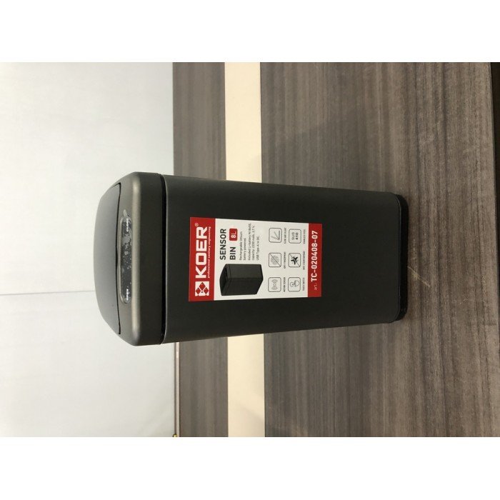 Відро для сміття сенсорне прямокутне Koer TC-020408-07 8 л колір графіт (KR5590)