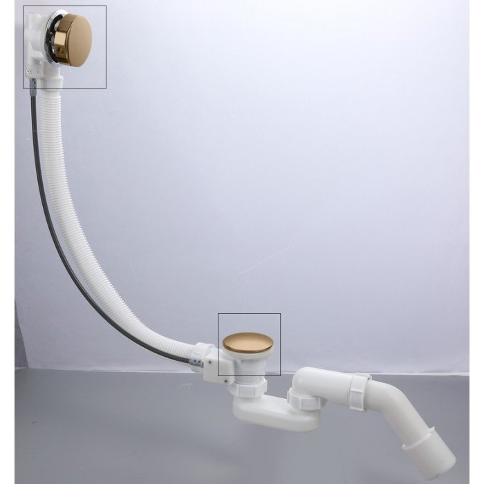 Комплект накладок к сифону для ванны Koer BD-04-12 ПОЛУАВТОМАТ (Цвет золото матовое) 1 1/2'' (KR544