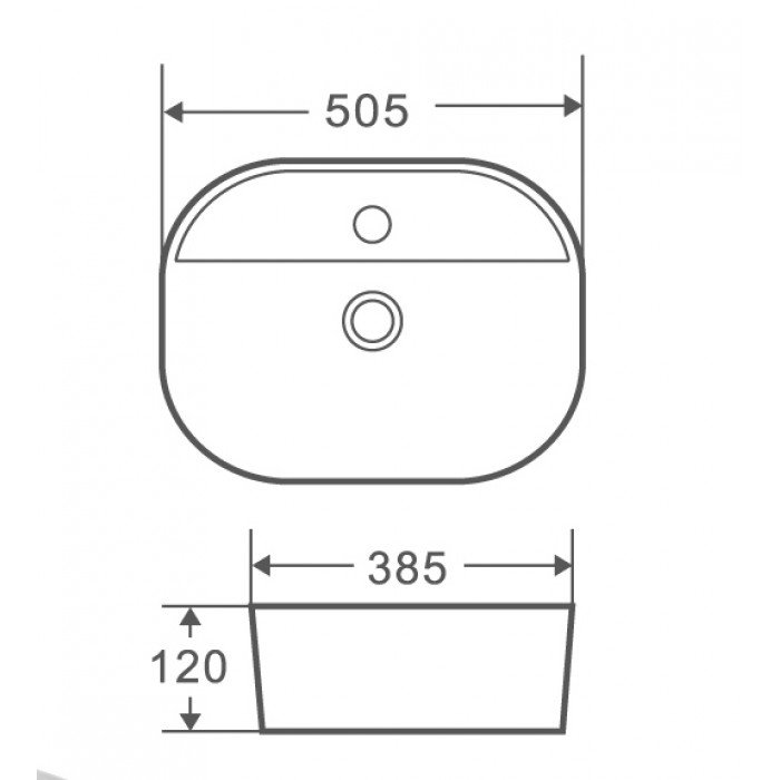 Умывальник накладной керамический Mixxus Premium Ellipse-0201 505x385x120mm (MP6482) Умывальник накладной керамический Mixxus Premium Ellipse-0201 505x385x120mm (MP6482)