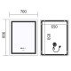 Зеркало Mixxus Premium FLASH MR21-70x90 с Led Touch, Anti-fog, димером, регулятором яркости, часами