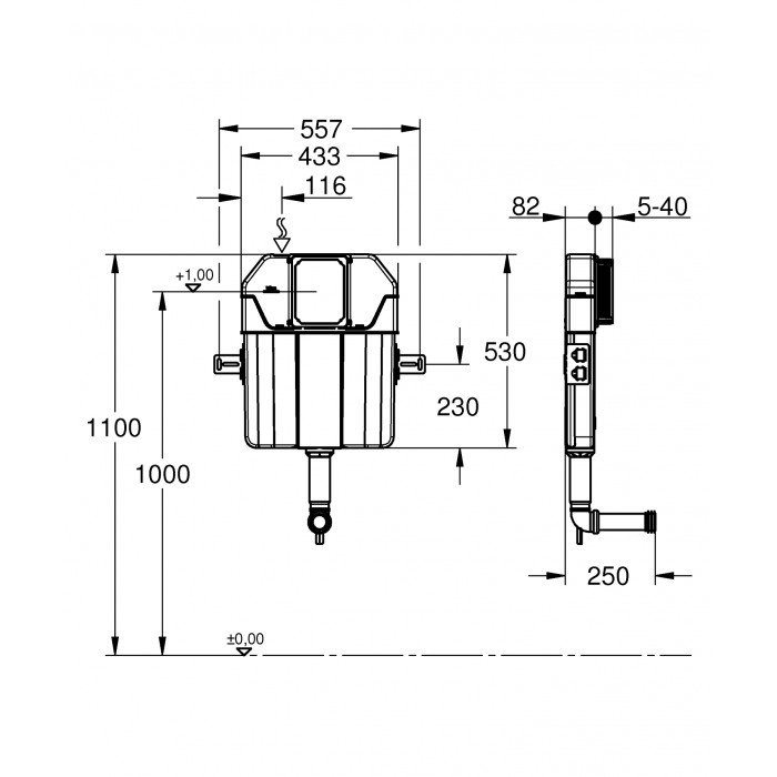 Бачок прихованого монтажу Grohe Flushing cistern solo (39682000)