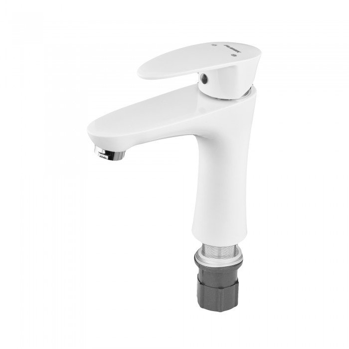 Змішувач для умивальника Plamix Cezar-001 SET White  (з підведенням) (PM0661) Змішувач для умивальника Plamix Cezar-001 SET White  (з підведенням) (PM0661)