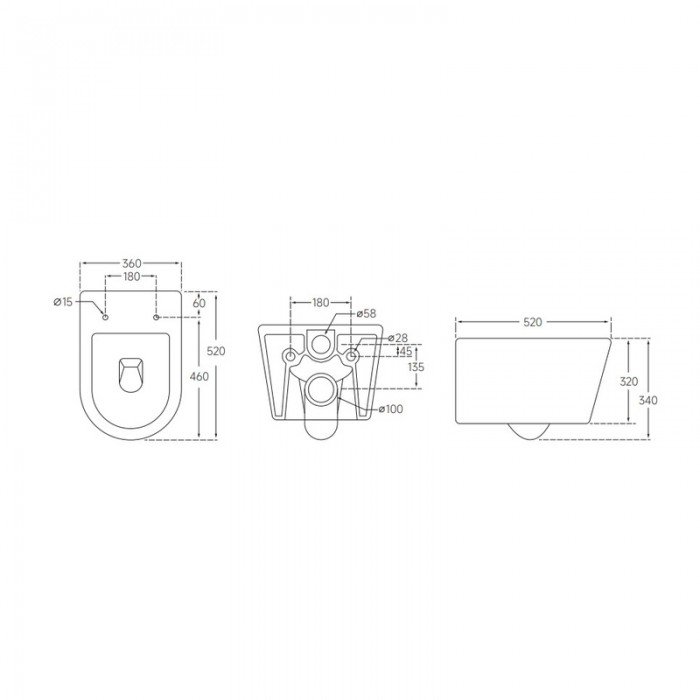 Унітаз підвісний Mixxus BEVEL-0302-T3 520x360x365mm, система змиву TORNADO 3.0 (MI6705) Унітаз підвісний Mixxus BEVEL-0302-T3 520x360x365mm, система змиву TORNADO 3.0 (MI6705)