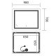 Зеркало Mixxus Premium QUADRO MR20-90x70-Reverse с Led Touch, Anti-fog, димером, регулятором яркост