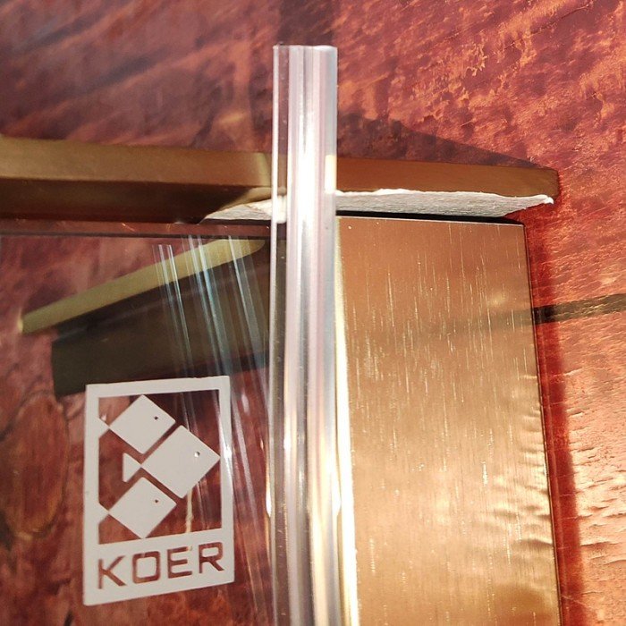 Душевая перегородка Koer SR SP02-100x200-TR-12 Walk-In проз.стекло Easy Clean 8мм, матовое золото ( Душевая перегородка Koer SR SP02-100x200-TR-12 Walk-In проз.стекло Easy Clean 8мм, матовое золото (