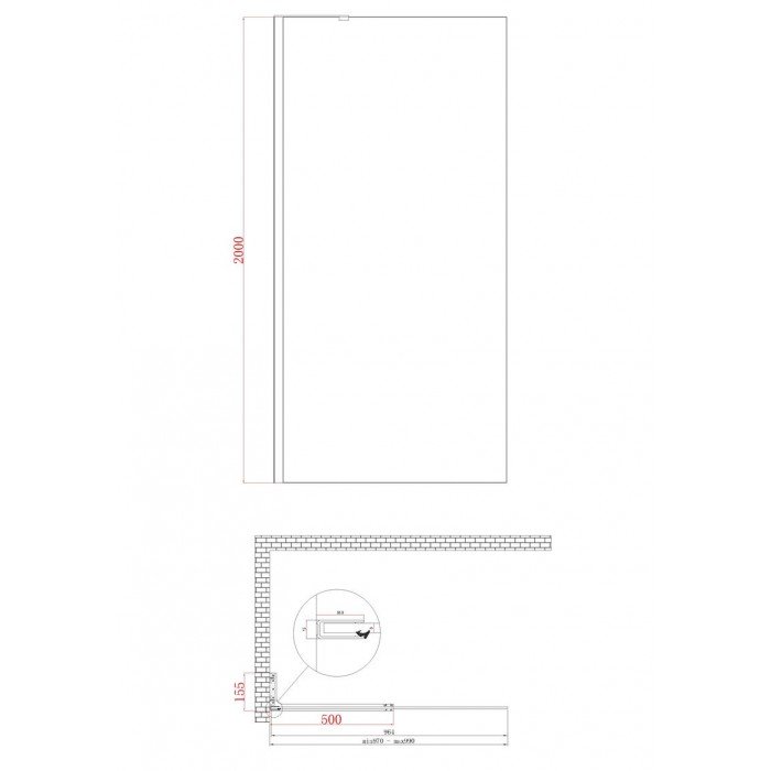 Душевая перегородка Koer SR SP02-100x200-TR-12 Walk-In проз.стекло Easy Clean 8мм, матовое золото ( Душевая перегородка Koer SR SP02-100x200-TR-12 Walk-In проз.стекло Easy Clean 8мм, матовое золото (