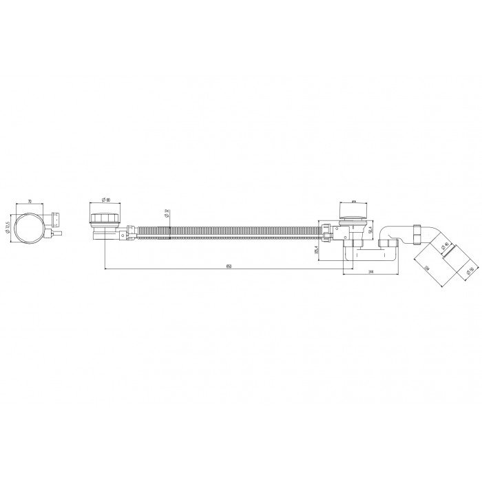 Сифон для ванни Koer BD-04-01 напівавтоматичний з переливом, без ревізії (Колір хром) 1 1/2'' (KR5442) Сифон для ванни Koer BD-04-01 напівавтоматичний з переливом, без ревізії (Колір хром) 1 1/2'' (KR5442)