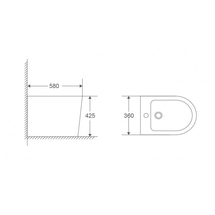 Біде підлогове Mixxus Premium BEVEL-0601 580х360х425mm (MP6598)