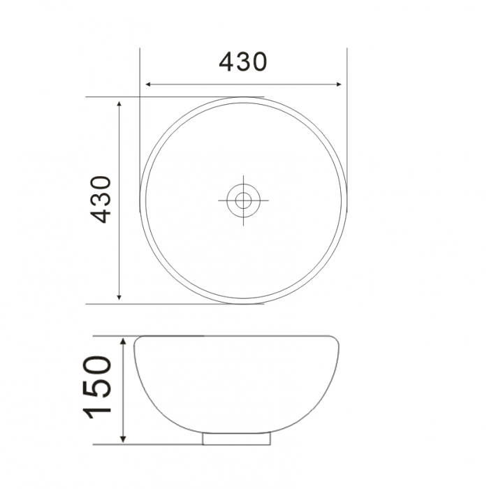 Раковина накладна Mixxus Premium ELLIPSE-0205 430х430х175mm з переливом (MP6530)