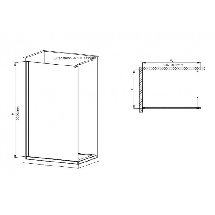 Душова перегородка Mixxus Premium FLAT SP01-90x200-TR Chrome Walk-In прозоре скло 8мм (MI6850) Душова перегородка Mixxus Premium FLAT SP01-90x200-TR Chrome Walk-In прозоре скло 8мм (MI6850)