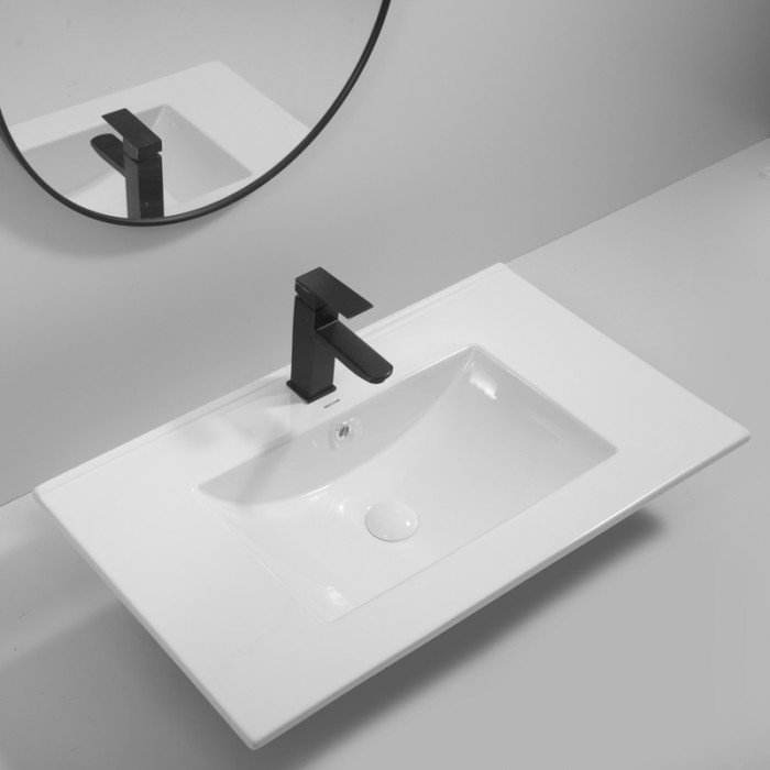 Раковина мебельная Mixxus Premium CUBIC-1503 810х460х170mm с отверстием под смеситель и переливом (