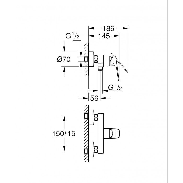 Одноважільний змішувач для душу Grohe Cubeo (1018242430) Одноважільний змішувач для душу Grohe Cubeo (1018242430)