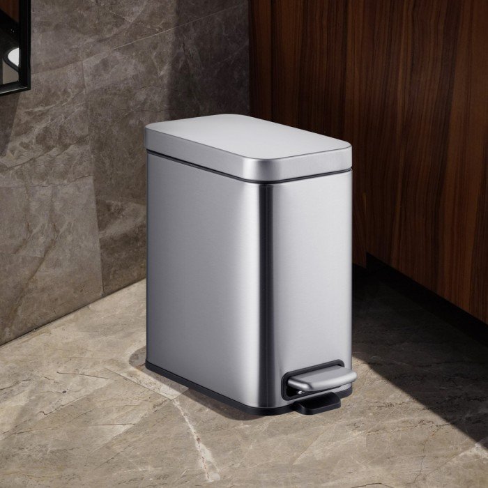 Мусорное ведро с плавным закрытием прямоугольное Mixxus Premium Quadro-TC0105 SS Color 5л цвет нерж Мусорное ведро с плавным закрытием прямоугольное Mixxus Premium Quadro-TC0105 SS Color 5л цвет нерж