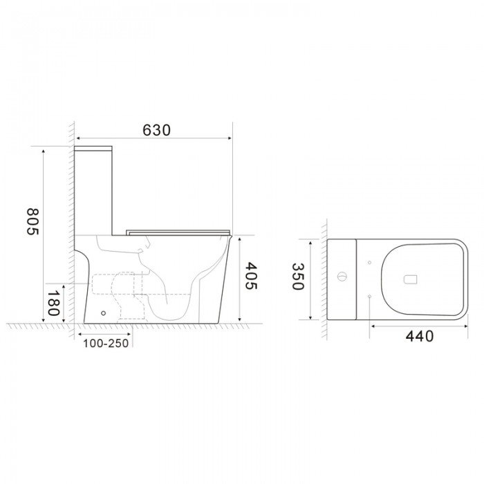 Унітаз-компакт Mixxus WAVE-0404-R 630х350х805mm, система змиву RIMLESS (MI6692) Унітаз-компакт Mixxus WAVE-0404-R 630х350х805mm, система змиву RIMLESS (MI6692)