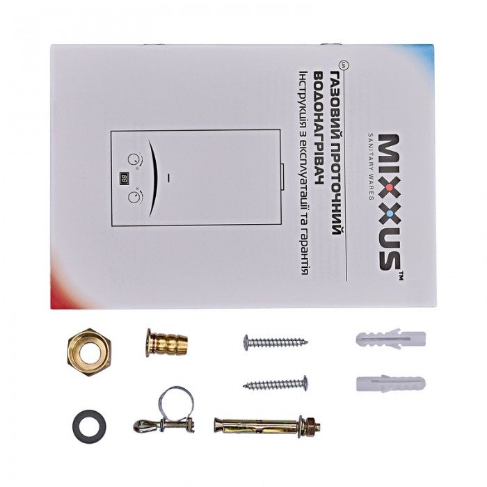 Газовая колонка MIXXUS GWH-0410 BASIC GLASS дымоходная 10 л/мин (панель из стекла с рисунком) (WH0025) 