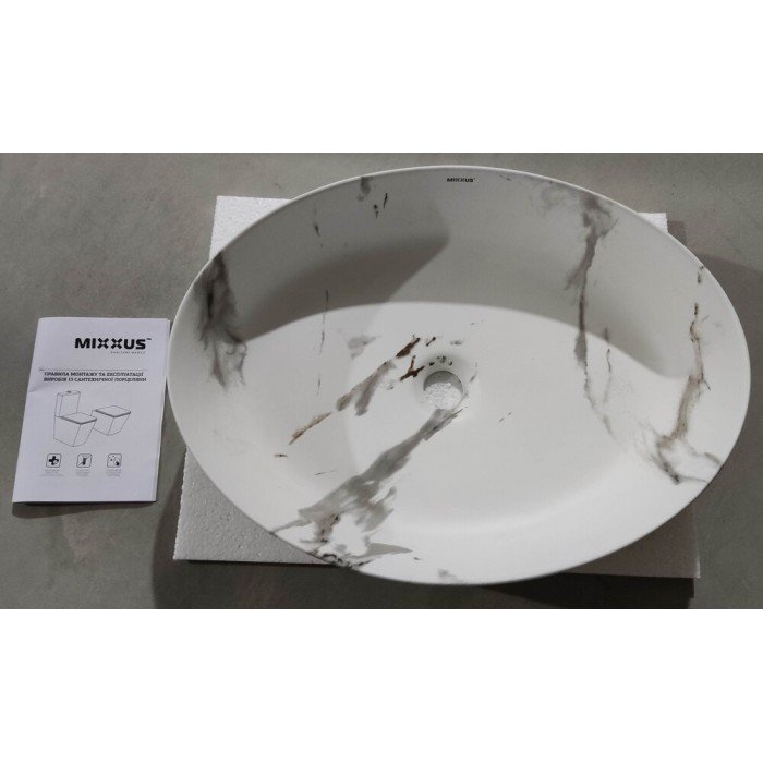 Раковина накладная MIXXUS PREMIUM ELLIPSE-0104 MARBLE 550х415х140mm (MP6554) Раковина накладная MIXXUS PREMIUM ELLIPSE-0104 MARBLE 550х415х140mm (MP6554)