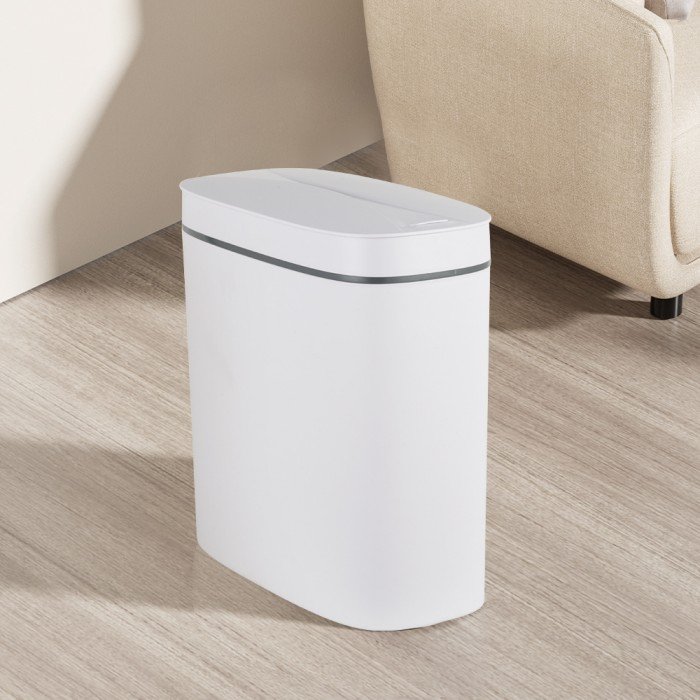Відро для сміття сенсорне овальне Mixxus Flat-TC0109 White 9 л колір білий (MI7074) Відро для сміття сенсорне овальне Mixxus Flat-TC0109 White 9 л колір білий (MI7074)