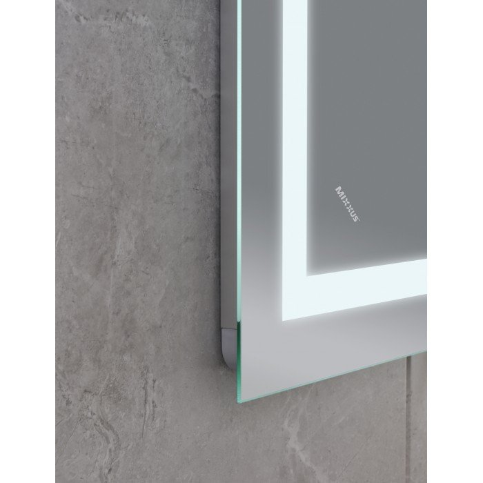Зеркало Mixxus WARM MR02-100x70 с Led Touch, Anti-fog, димером, регулятором яркости, часами (MI6002