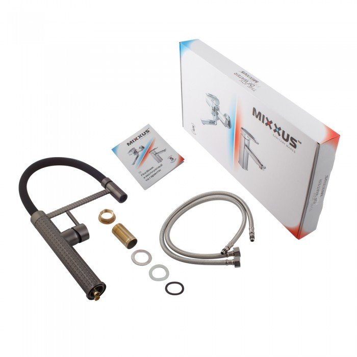 Смеситель для кухни Mixxus Premium Oliwer 017 GRAPHITE REFL.BLACK (MI6967)