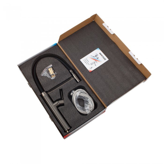 Смеситель для кухни Mixxus Premium Oliwer 017 GRAPHITE REFL.BLACK (MI6967)