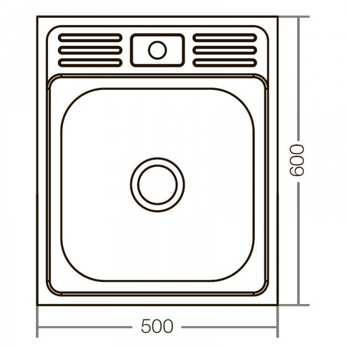 Кухонная мойка накладная ZerixZ5060-04-160E (Satin) (ZX1610) Кухонная мойка накладная ZerixZ5060-04-160E (Satin) (ZX1610)