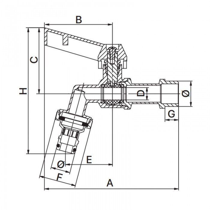 Кран полива с коннектором для быстрого подключения Europroduct EP.3102 1/2" (EP6042) Кран полива с коннектором для быстрого подключения Europroduct EP.3102 1/2" (EP6042)