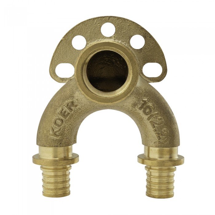 Уголок настен. со сквозным проходом и ВР Koer KA.LW16-06F-16- 16(2.2mm) x 1/2"F x 16(2.2mm) (KR4882